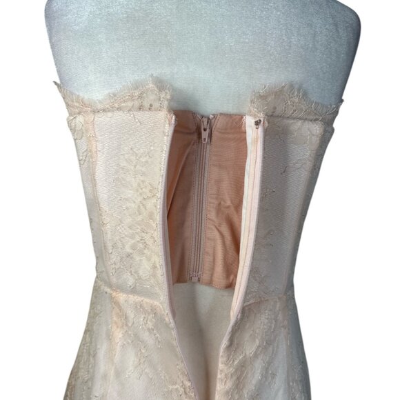 NBD Rosha Mini Dress in Blush Pink Small New Womens Lace Strapless - Picture 9 of 11